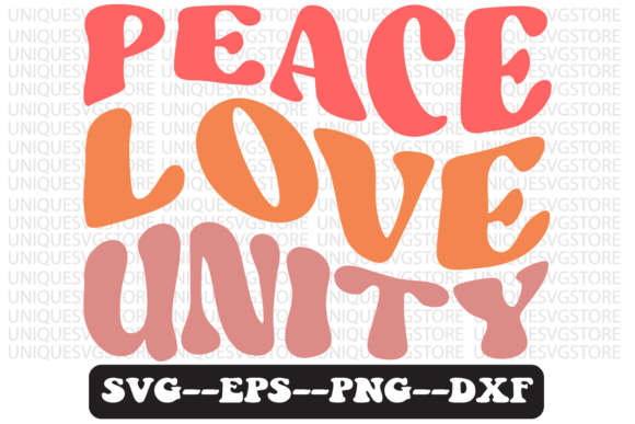 Peace Love Unity Quote Retro Svg Design: A Timeless Embroidery Asset