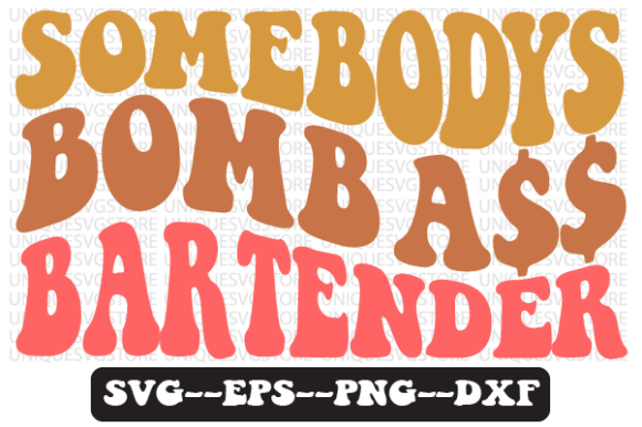 Somebodys Bomb Bartender Svg Design: A Retro-Ready Embroidery File